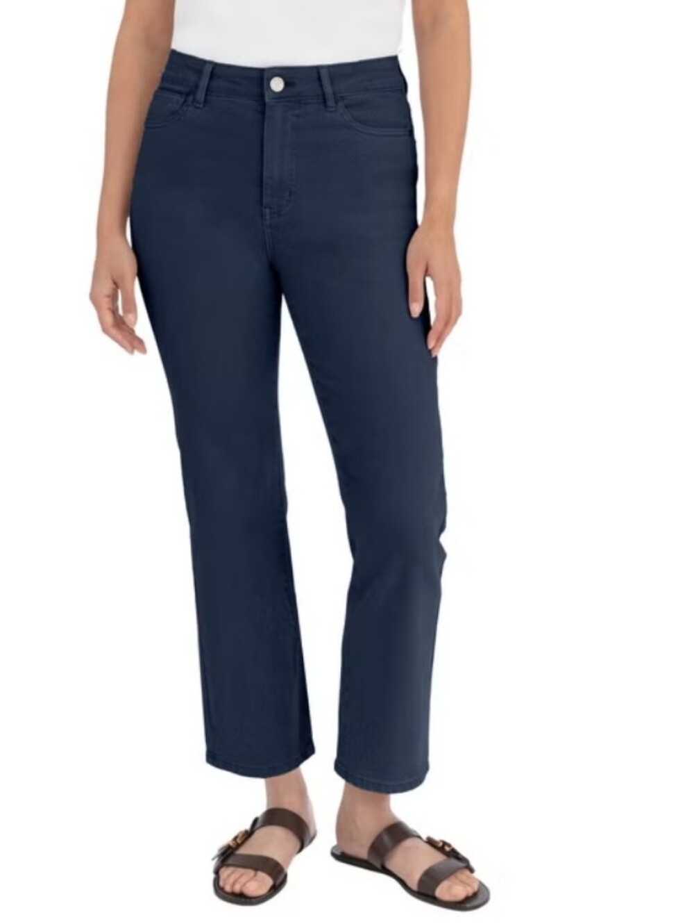 NWT BlankNYC High Rise Straight Leg Ankle Pants Blue Women's Size 8 (29)